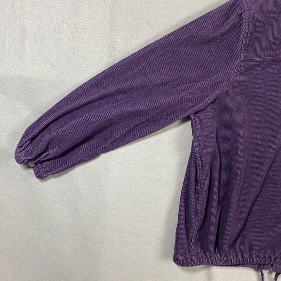 CJ Banks 1X Shirt Jacket Purple Corduroy Stretch Zip Up Shacket - Picture 9 of 10
